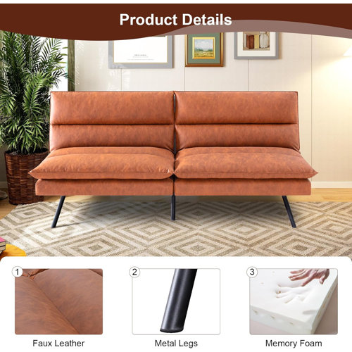 Mercury Row® Teen Jair 37.6" Wide Cushion Back Futon Chair & Reviews